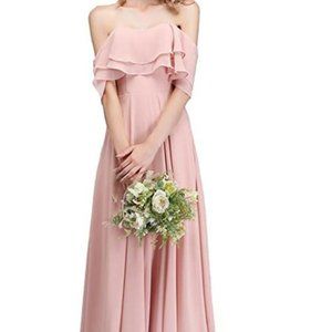 Bridesmaid Dress - Strapless Chiffon, Blush
